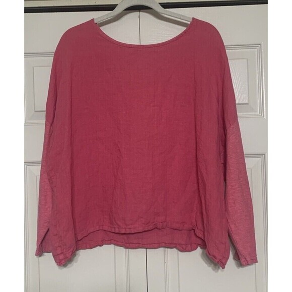 Cut Loose OS Linen Blend Multi-media Drop Shoulder Top Tunic (W13) - Picture 1 of 9